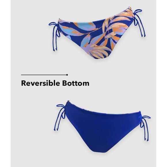 Cupshe Tropical Bikini Set Womens Size XL Strappy Back Top & Reversible Low Rise - Picture 6 of 10